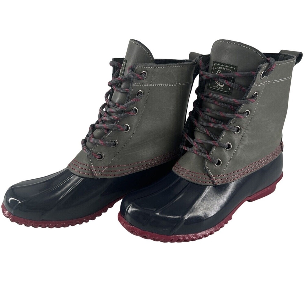 Waterproof Duck Boots Women's 6M‎ GH Bass Harlequin Blue Gray Size Lace Up CUTE